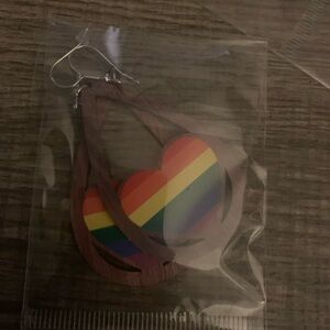Pride heart earrings